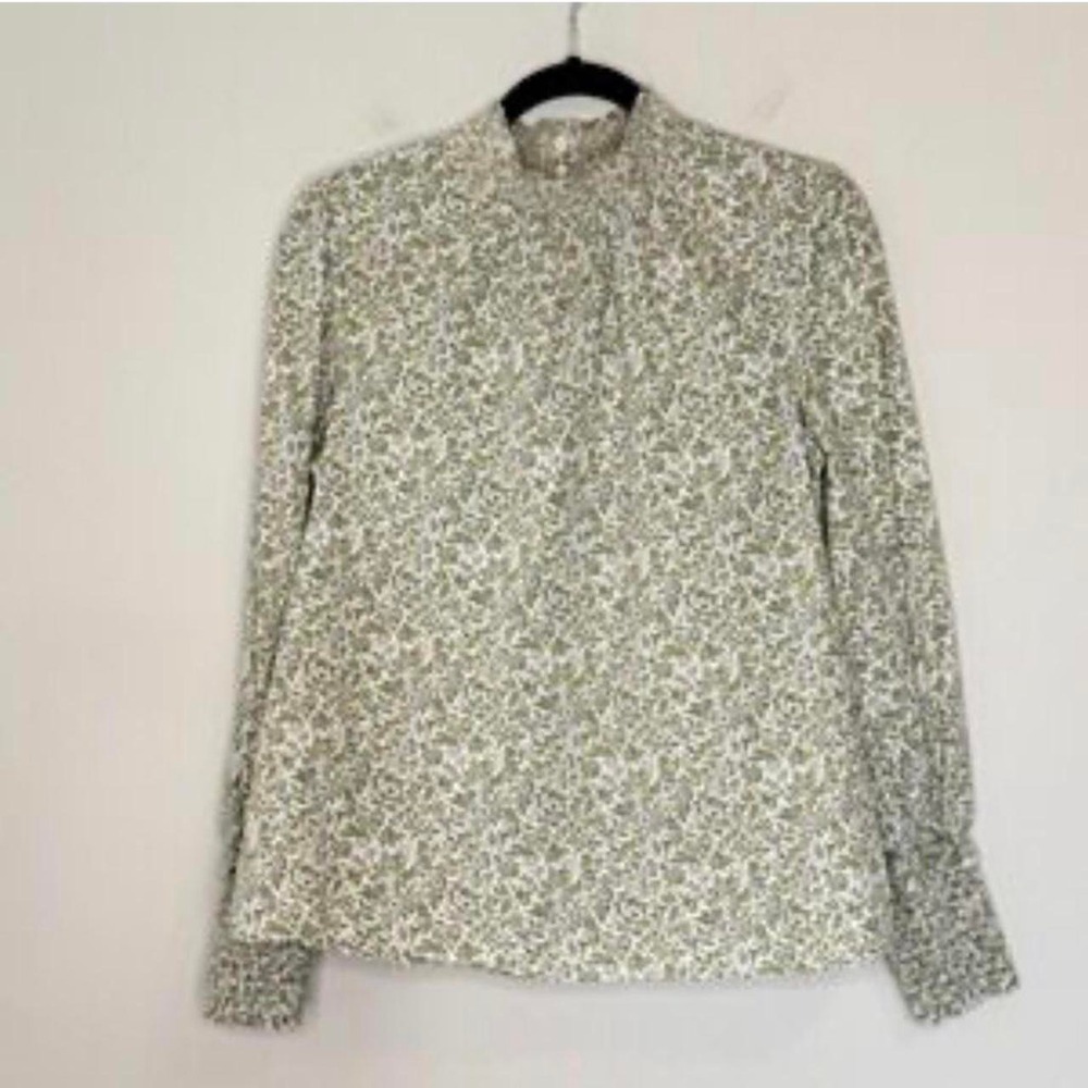 Tuckernuck Hyacinth House Floral Smocked Mock Neck Blouse